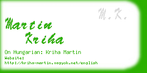 martin kriha business card